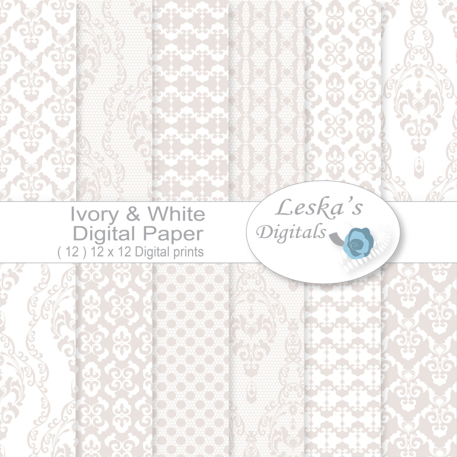 White Wedding Digital Paper Wedding Scrapbook Paper Lace