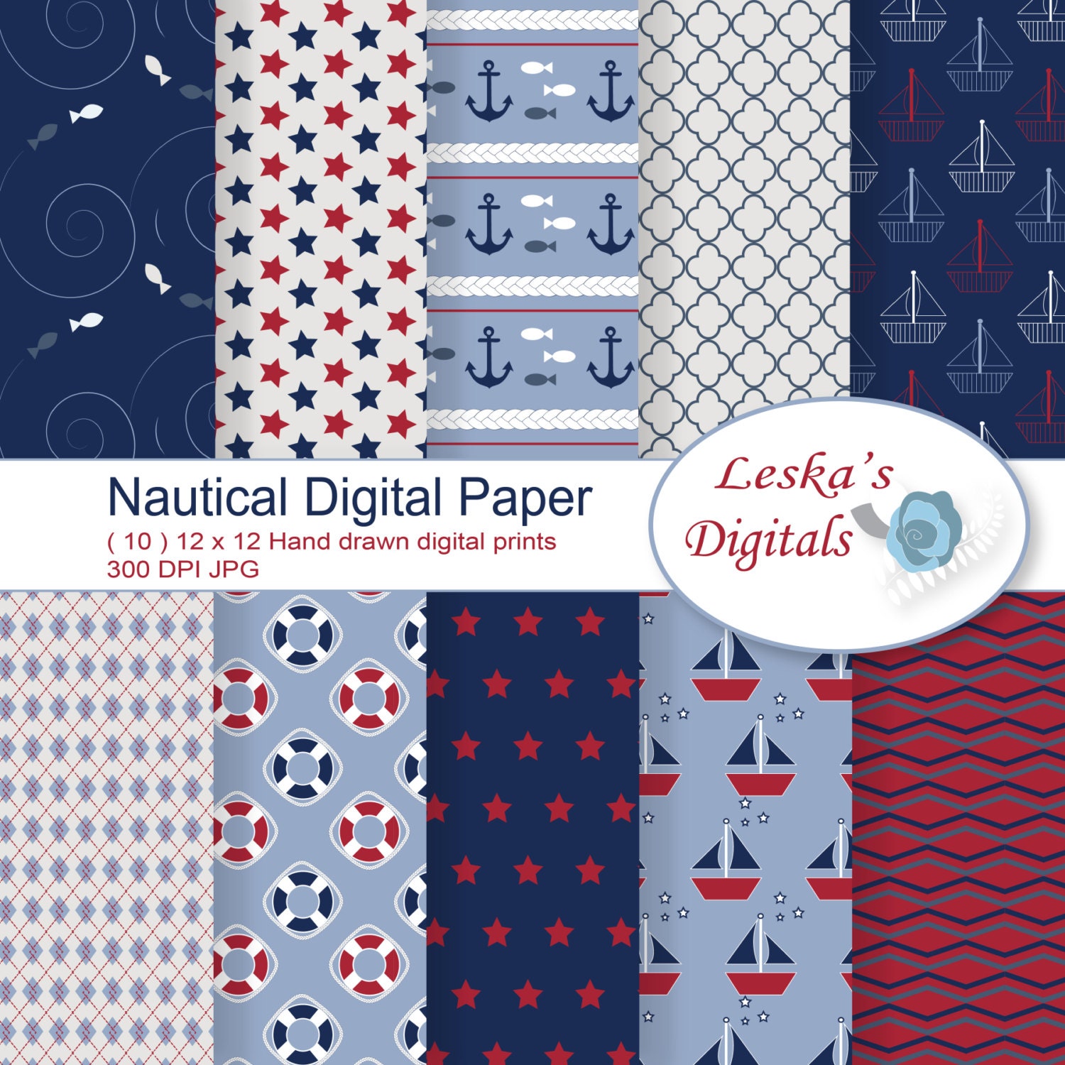 Nautical digital paper: NAUTICAL background