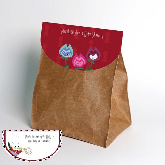 Alice in Wonderland-Party Favor Bag by PaperWillowDesigns on Etsy