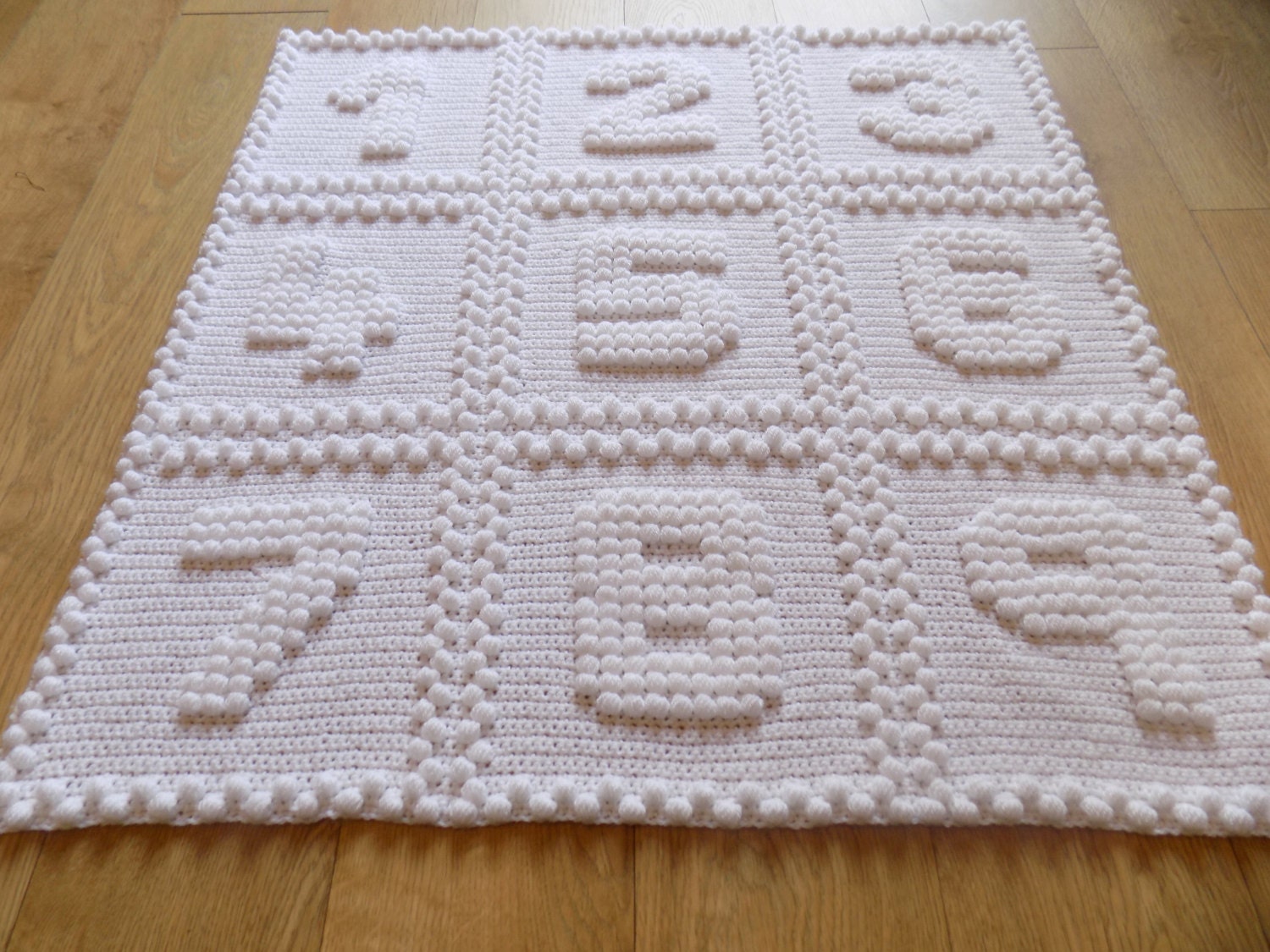 Numbers One Piece Baby Blanket Crochet PATTERN by