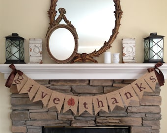 Give Thanks banner~Thanksgiving banner~Give Thanks Sign~Fall Decor~Give Thanks Garland~Fall Sign~Thanksgiving Decoration ~Fall Banners