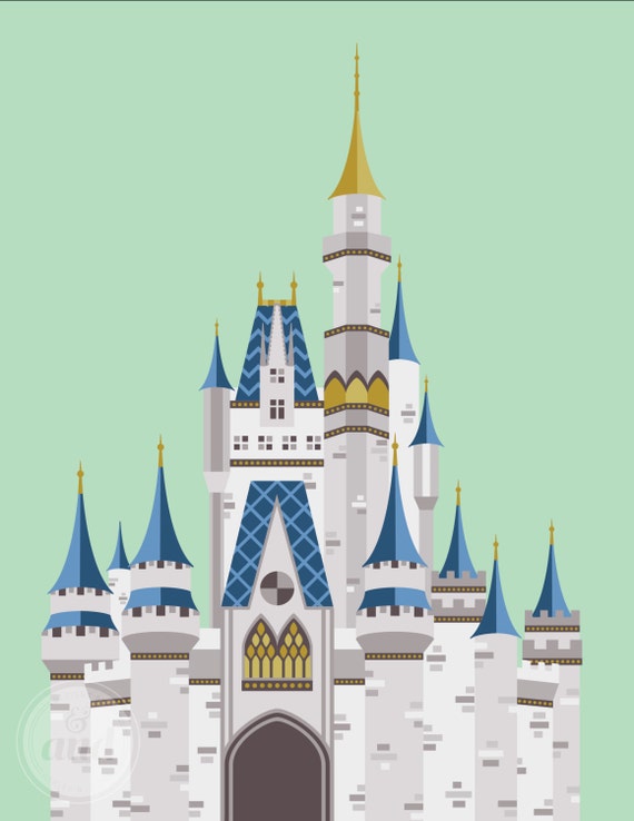 Disney World Cinderella Castle Print by DesignsByAND on Etsy