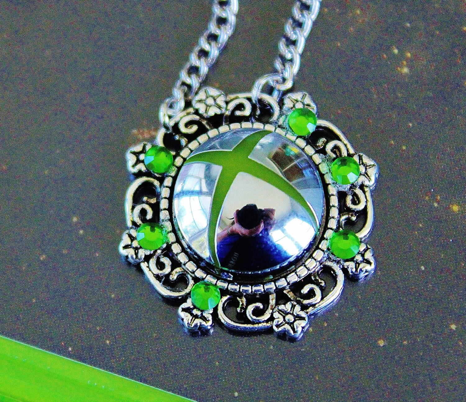 Xbox 360 Button Necklace Silver by on Etsy