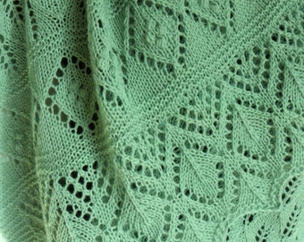 Hand made Estonian Lace Blueish-Green wool Shawl