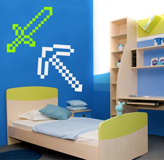 Large Minecraft Inspired Wall Decal, Large Minecraft Decal, Minecraft