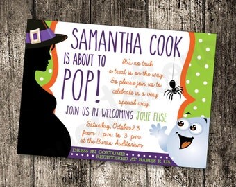 halloween baby shower invitation