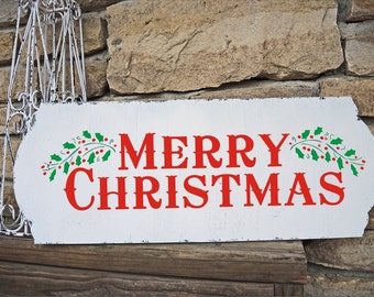 Items similar to Christmas Signs Stencil... MERRY CHRISTMAS with ...
