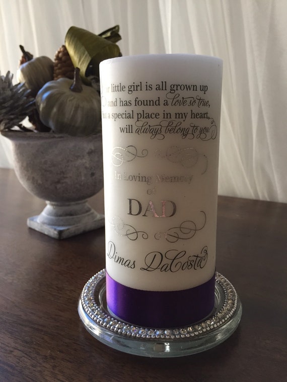 In loving memory of Dad candle personalized memorial candle