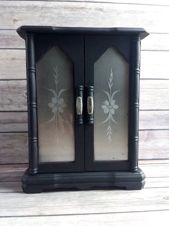 Jewelry Box black vintage chic gothic by CraftyMcDaniel on Etsy