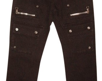 Vintage New Women's corduroy jeans BISCOTE 8 pockets Size 36 (EU) Inseam 32 Made in France Brown
