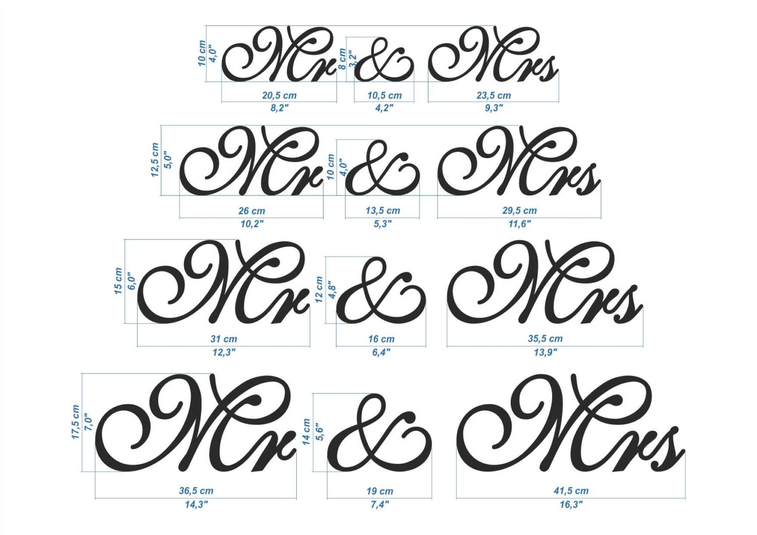 New Font Wooden Letters Mr Mrs Set Wedding Table Decor Mr 