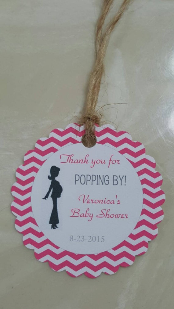 Personalized Favor Tags 2 1/2'' Baby Girl Shower