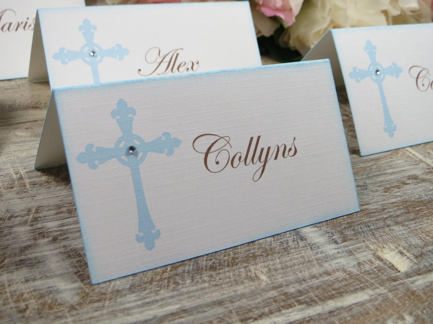 Baptism place cards First communion place cards Confirmation