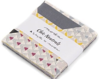 Chic Neutrals by Moda 42 5" Charm Pack Squares 100% Designer Cotton by Amy Ellis 3510PP
