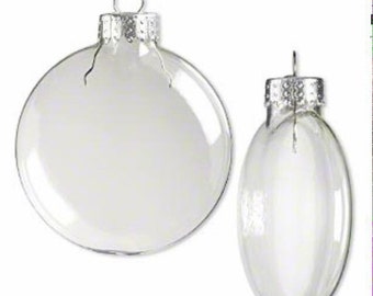 Pack of 10 - 100 mm Clear Plastic Flat Disc Christmas Ornaments