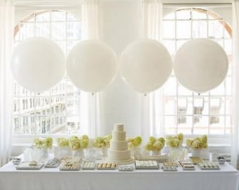Huge Giant High Quality White Balloons up to 36 " inch 3 feet 91 cm XL Jumbo wedding babyshower decoration sweet table wedding centrepiece