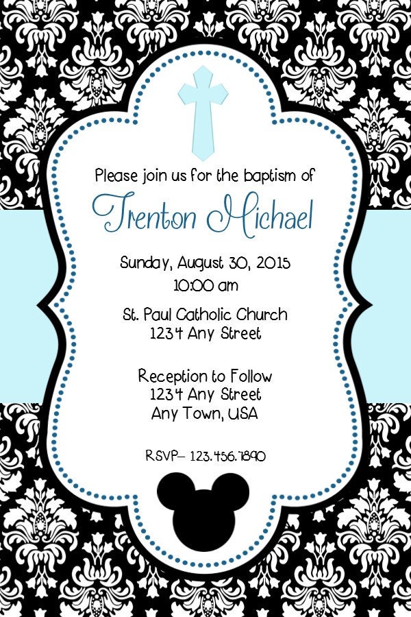 Mickey Mouse Baptism Invitations 10