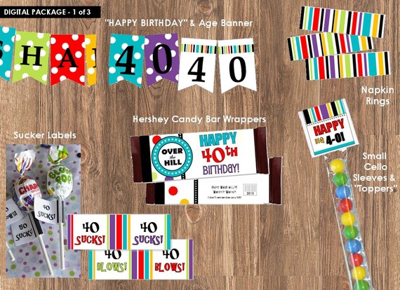 Over the Hill 40th Digital / Printable Birthday Party