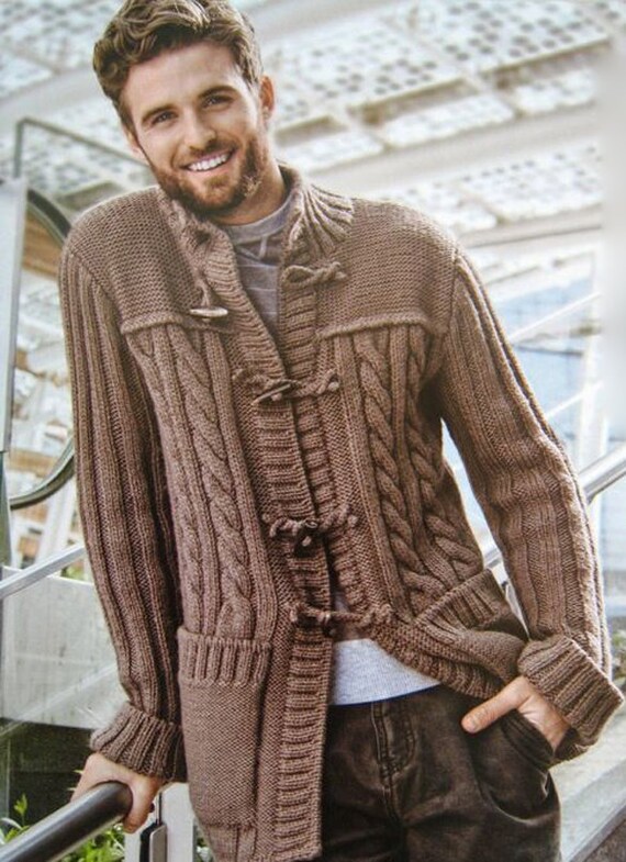 MADE TO ORDER men hand knitted cardigan men's gift