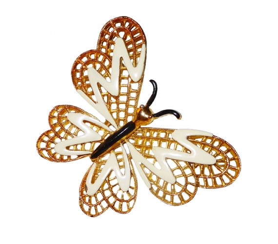 Items Similar To Vintage Signed Vendome Butterfly Brooch ~ Gold-tone 