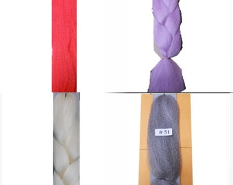 trenza de lavanda roja especial mezcla gris Rubio blanco sintético 100% kanekalon fibra jumbo para el arte de la mano de la fiesta de dreadlock muñeca reroot