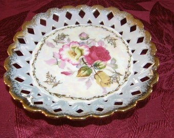 Vintage LM Royal Halsey Very Fine China Saucer Iridescent