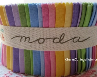 Bella Solids 30's Colors Jelly Roll by Moda Fabrics 9900JR-23 100% Quilter' s Cotton