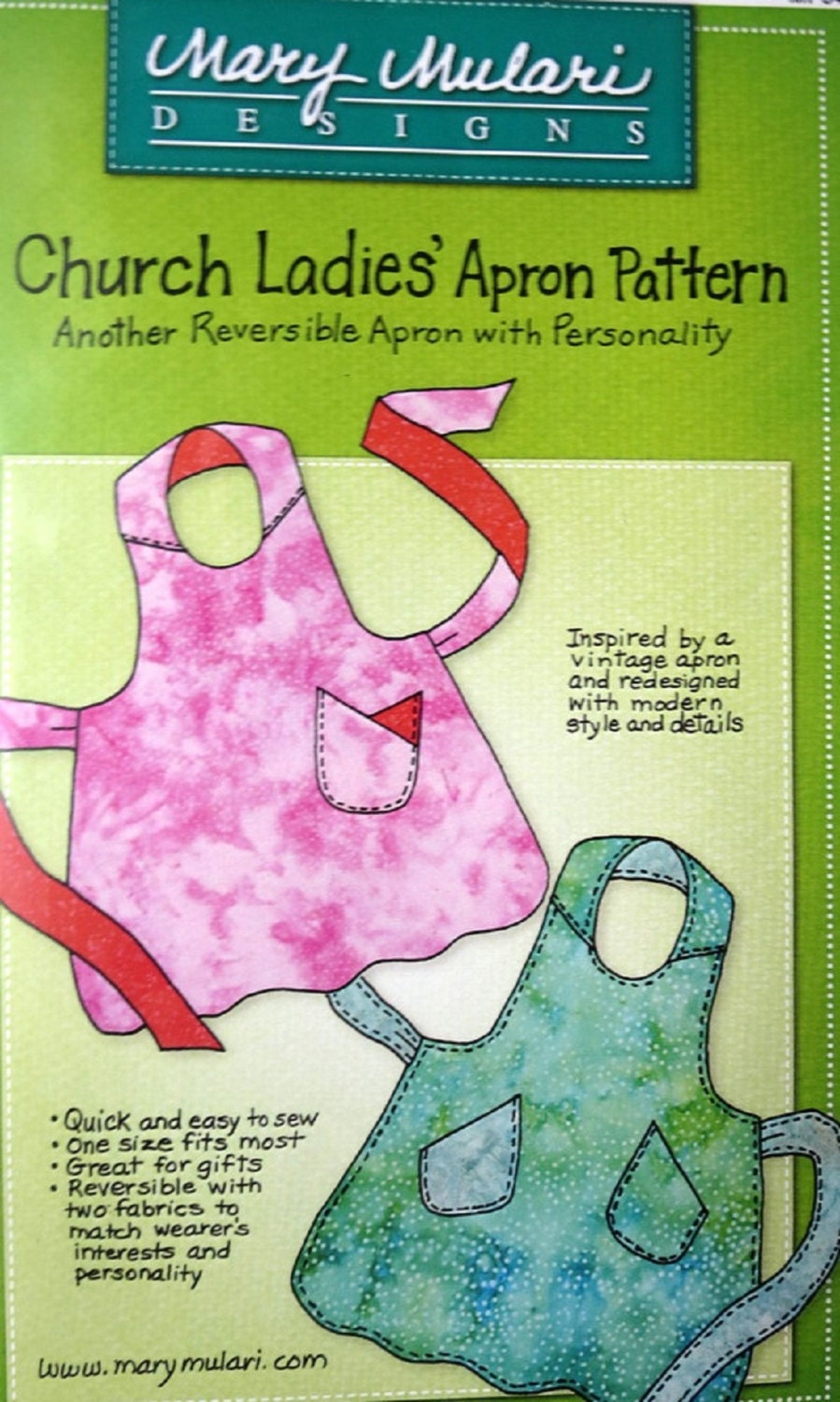 Pattern CHURCH LADIES' APRON by Mary Mulari Designs