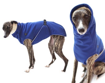 Dog Winter coat with outer SoftShell and inner Fleece for all breeds - custom made waterproof and windproof SoftShell Fleece dog coat