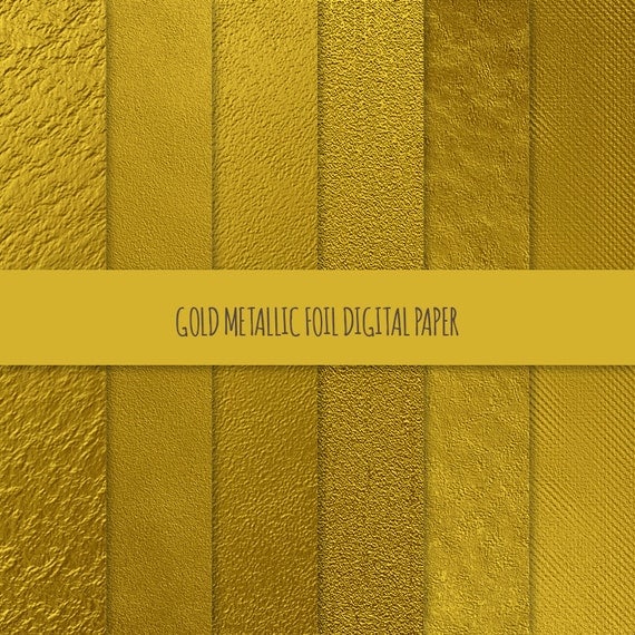 Gold Foil Digital Paper Metallic Gold Digital Paper Metallic