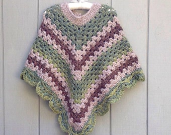 Crocheted shawl Crochet poncho Teens poncho by LurayKnitwear