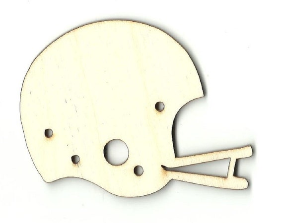 Football Helmet Laser Cut Out Unfinished Wood Shape Craft