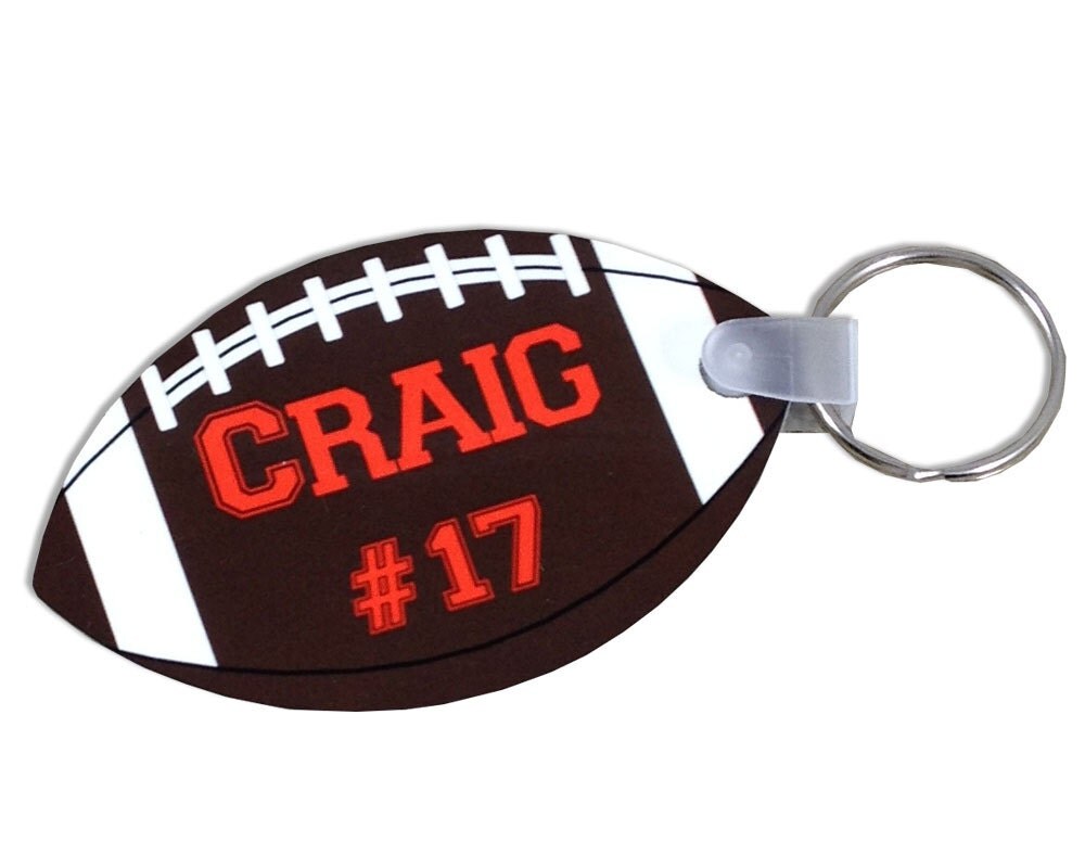 Football Keychain Personalized Football Key by onesassysister