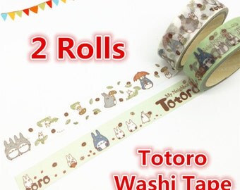 Washi Tape (2 rolls), Totoro Washi Tape, Kawaii Washi Tape, Cute Washi Tape, my_neighbor_totoro