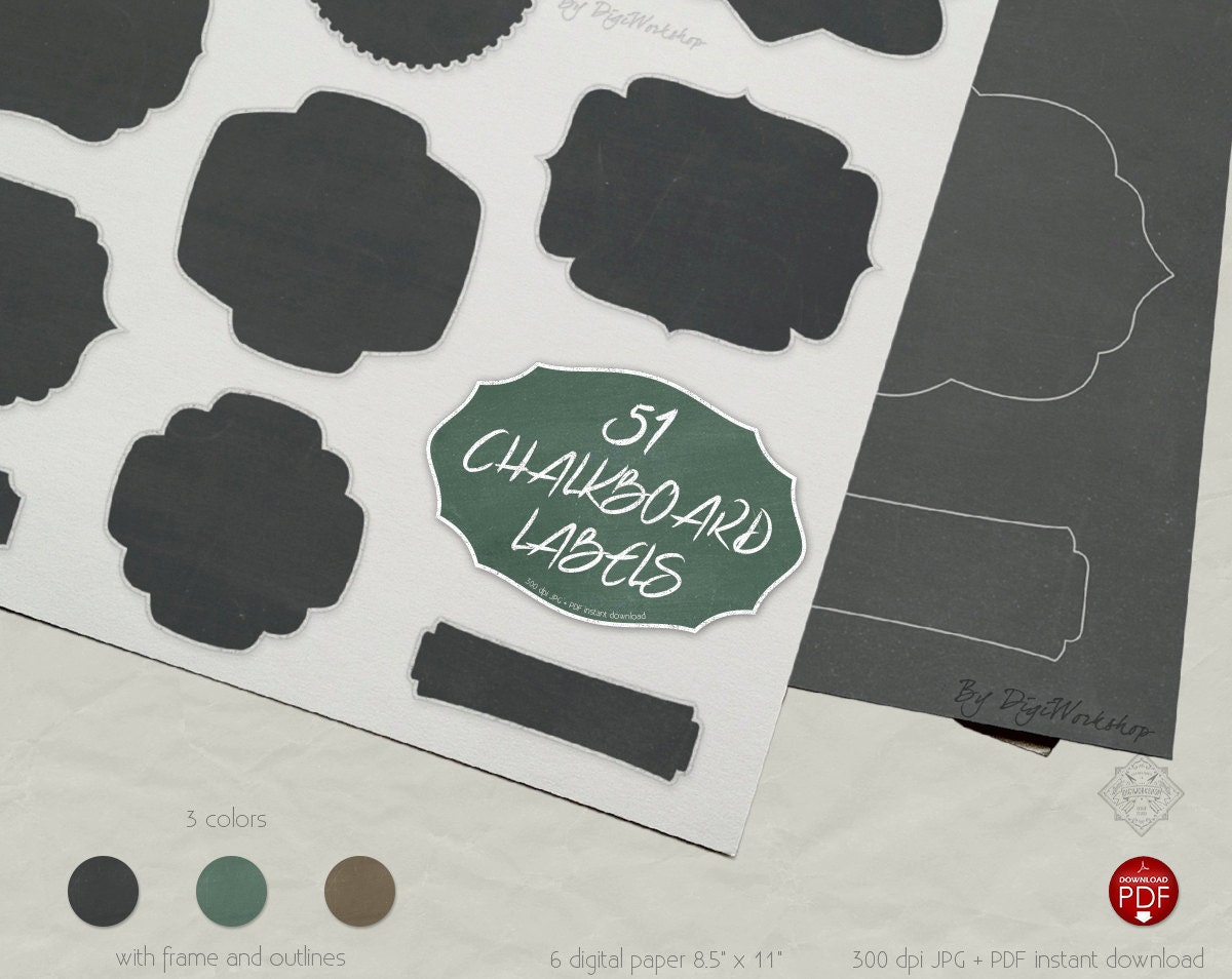 Chalkboard Label ClipArt Chalkboard Labels clip