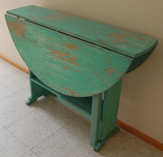 Free Ship Primitive Farm Table Round Vintage Rustic Chippy Free Ship Primitive Farm Table Round Vintage Rustic Chippy Folding Dropleaf Kitchen Dining