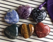 Hand carved genstone hearts