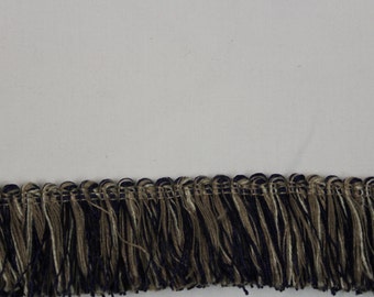 Mingled Navy and Taupe Fringe- Decorative Trim 867