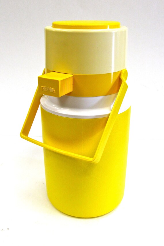 Vintage Yellow Thermos Pump Jug 1970s