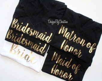 Bridal Party Shirt Set. Bridal Party shirts. Bridal Party Tanks. Bridesmaid Shirt. Bride Shirt. Maid of Honor. Bridal party. Wedding.