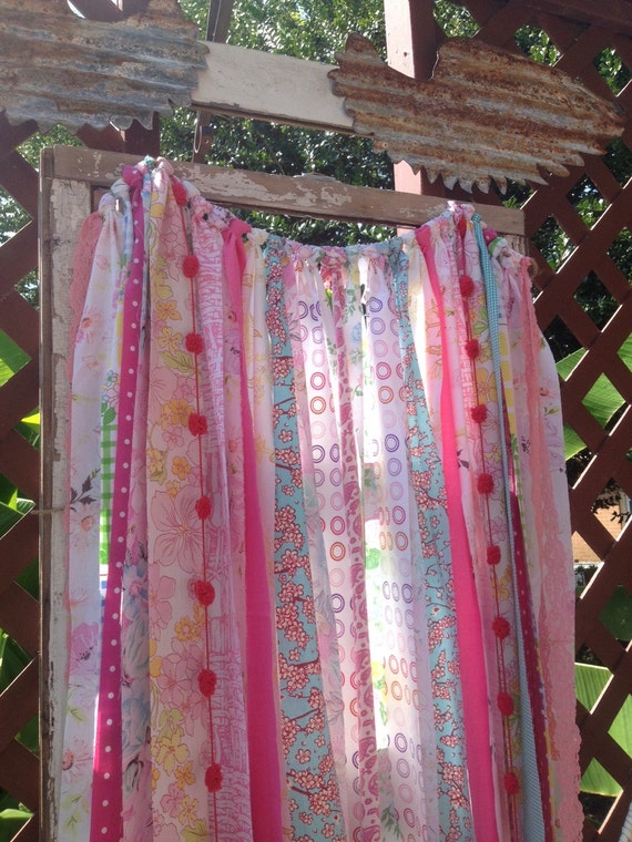 Hippie Curtains LONG Vintage Fabric Ribbon Strips by ChangesByNeci