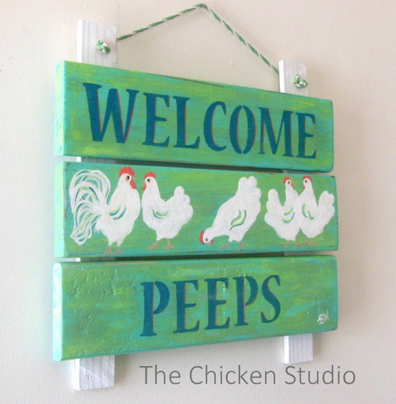Peeps Chicken Coop Sign Chicken Coop by TheChickenStudio