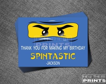 Ninjago Birthday Thank You Cards - Lego Blue Ninja Jay