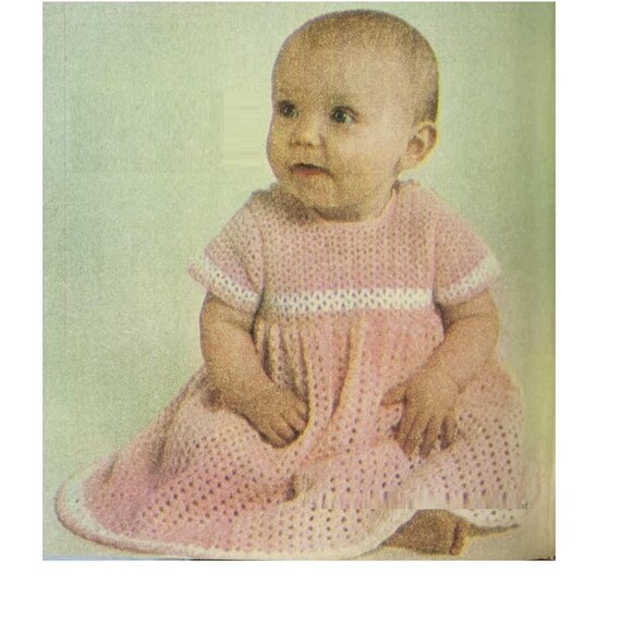 Crochet Baby Dress Pattern Vintage 70s Baby Girl Dress Pattern