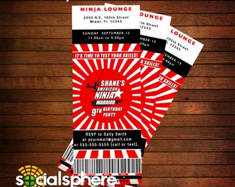 Ninja Warrior Invitation Ticket