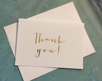 Thank You Cards- Personalized Real Foil Thank You Notes-Wedding Thank You Cards-Baby Shower Thank You Cards-Bridal Shower Thank You Cards