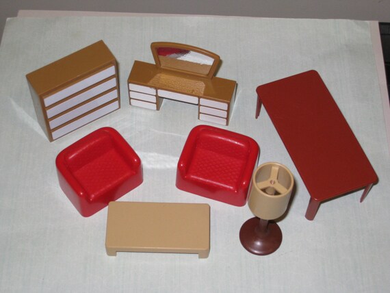 vintage plastic dollhouse furniture