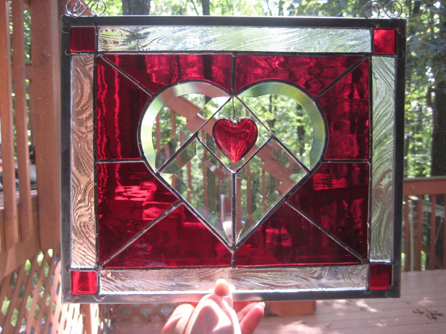 TRUE LOVE 1 stained glass panel window newly created