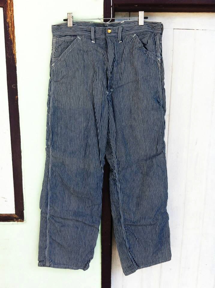 Vintage 50's LEE Hickory Stripe Denim Work Jeans Gripper