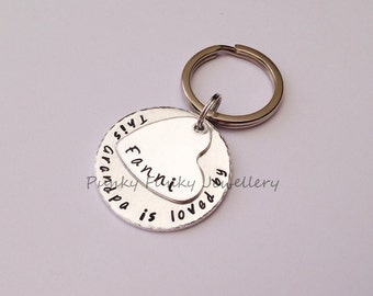 This Grandad is loved by personalised keyring - gift for new Grandparent - Gift for Grandad - Gift from Grandchild - Gift for Dad